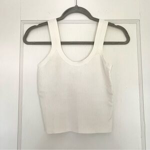 Abercrombie & Fitch Cream Ribbed Scoop Tank
